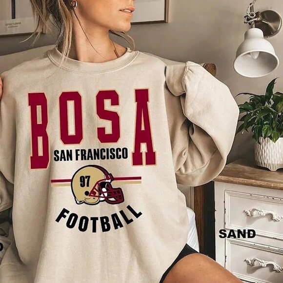 Nick Bosa 97 San Francisco 49ers Crewneck Sweatshirt Football Niner Gang Gift 17 - Picture 1 of 6